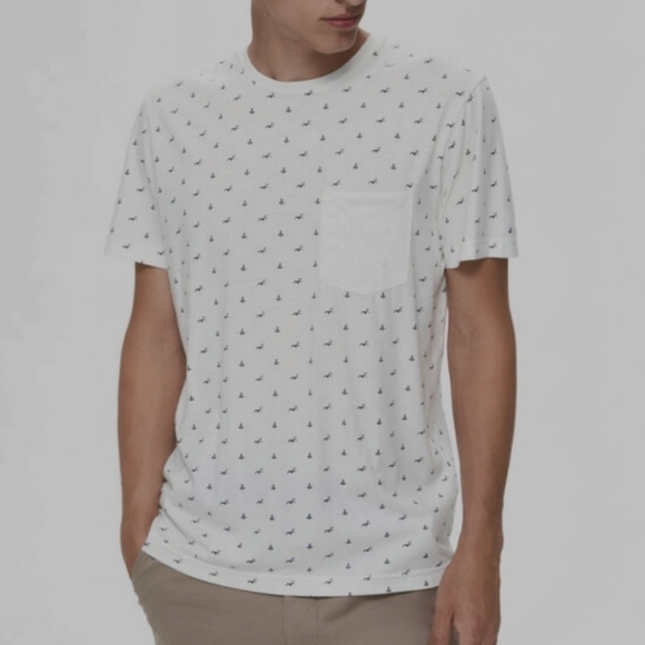 Selected Homme 100% Organic Cotton O Neck Egret Birds Print Shirt Size XXL‎ - Picture 12 of 12